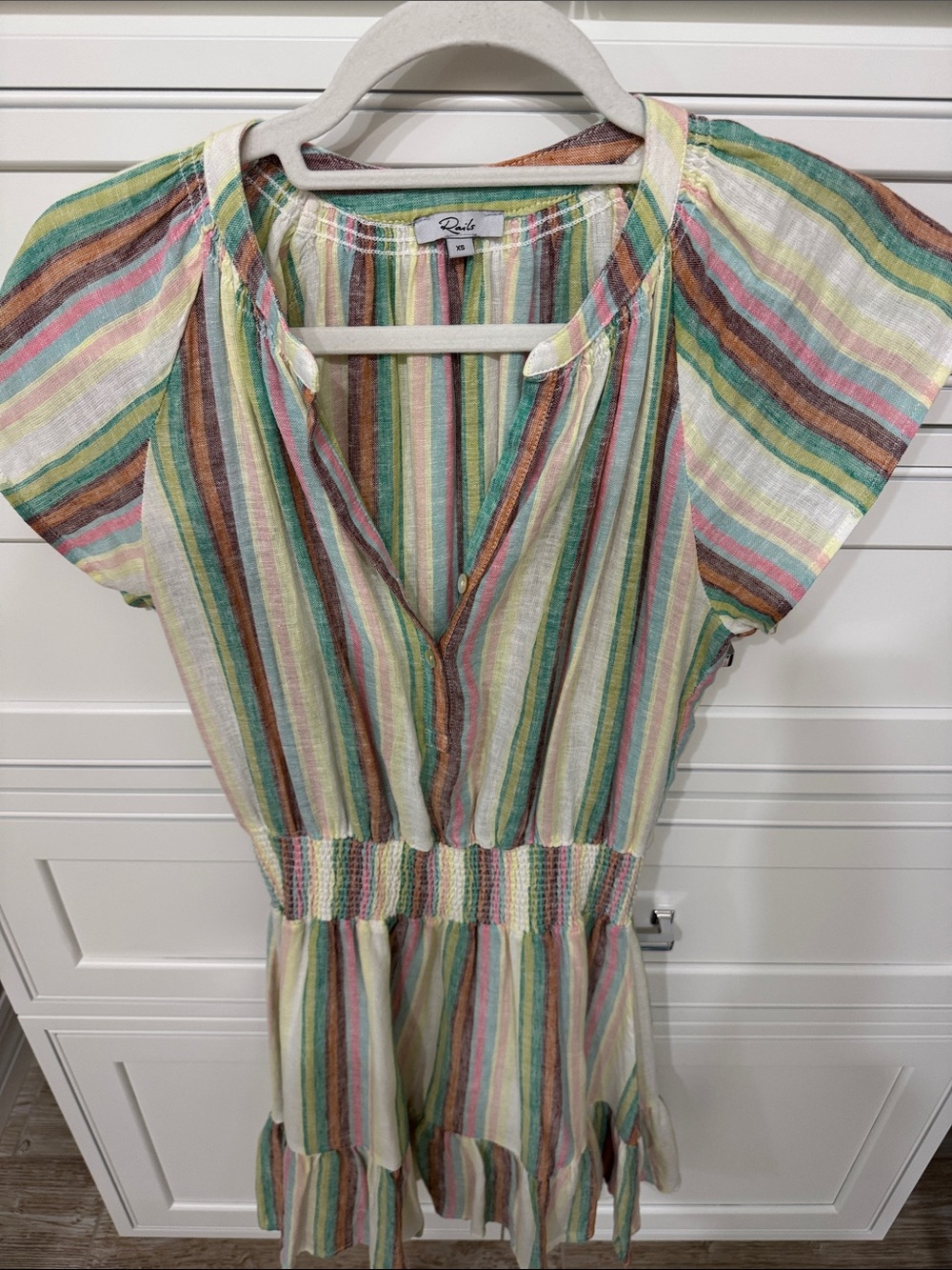 Rails Pastel Multicolor Striped Cotton Dress